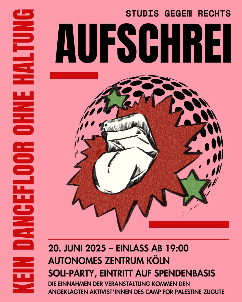 Aufschrei Soliparty von Studis gegen Rechts